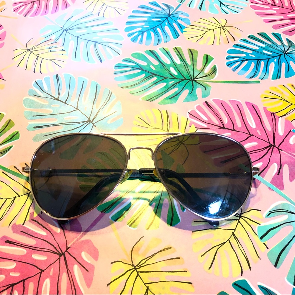 Gold Color Aviator Frames, Gray Lens Sunglasses